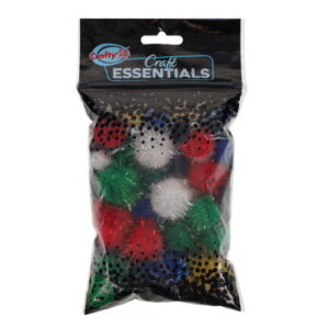 Acrylic Pompoms Pack 30 Assorted