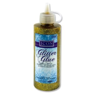 Icon Glittter Glue 120ml Gold Glitter Glue 120ml Single Colour