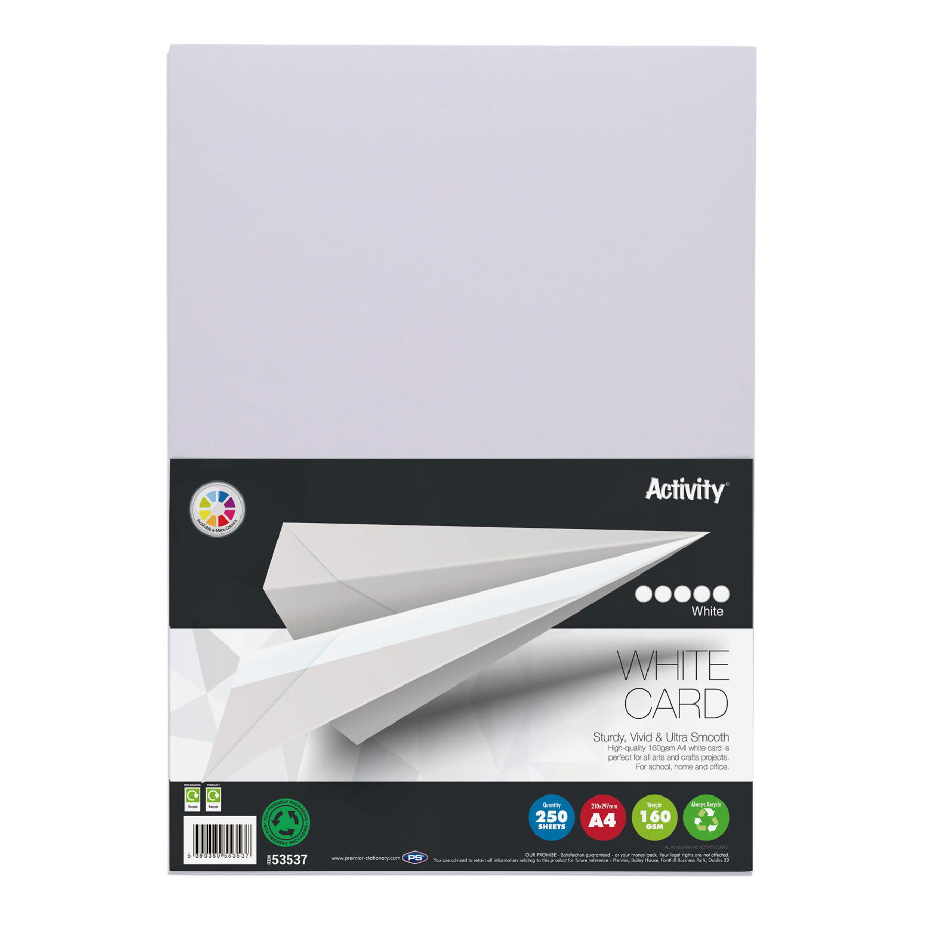 A4 White 160gsm Card Packed 250