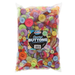 Assorted Size Buttons-Mixed Colours 500gr