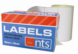 NTS Self Adhesive Address Labels 250 – 90 x 38mm