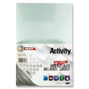 Premier Activity A4 210gsm Card 25 Sheets – Silver