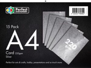 Perfect Stationery A4 Silver card 220gsm